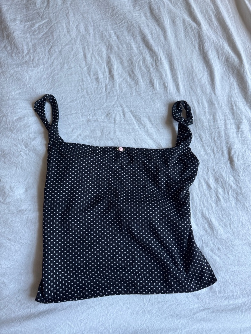 Edikted Black Polka Dot open-back tank top